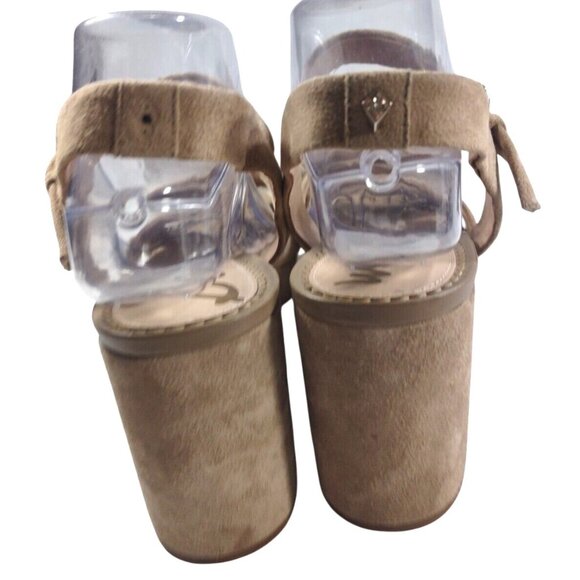 Sam Edelman Jolene Block 3" Heels Sandals Women's 10 M Tan Suede Open Toe - Picture 5 of 8